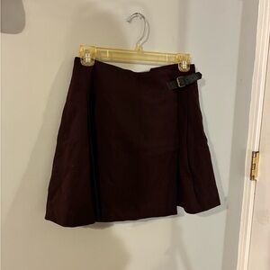 Uniqlo Dark Purple Mini Skirt with Side Buckle